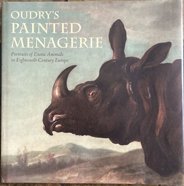 Dust jacket, Oudry's Painted Menagerie: Portraits of Exotic Animals in Eighteenth-Century Europe, ed. by Mary Morton, J. Paul Getty Museum, 2007 (author’s copy)