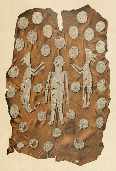 Powatan’s mantle, part of the original Tradescant collection, now in the Ashmolean Museum, Oxford (Wikimedia commons)