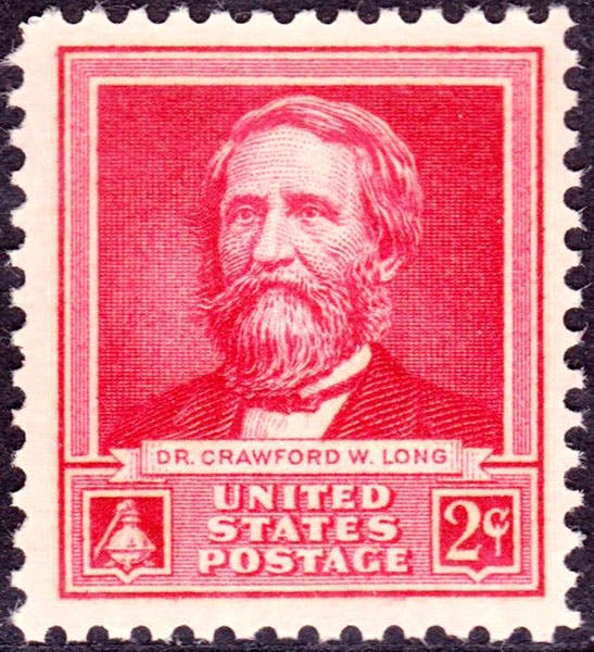 Postage stamp honoring Crawford Long, 1940 (Wikipedia)