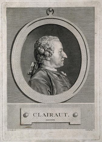 Portrait of Alexis Clairaut, engraving by L. J. Cathelin after C. N. Cochin, no date (Wellcome Collection)