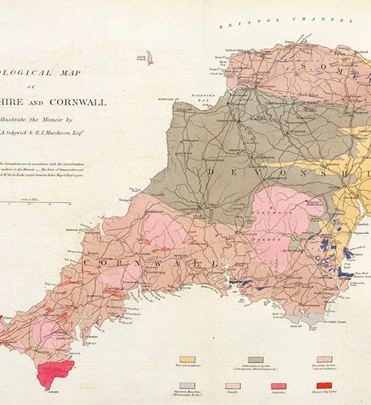 Geological map of Devonshire and Cornwall, <i>Transactions of the Geological Society of London</i>, 1840 (Linda Hall Library)