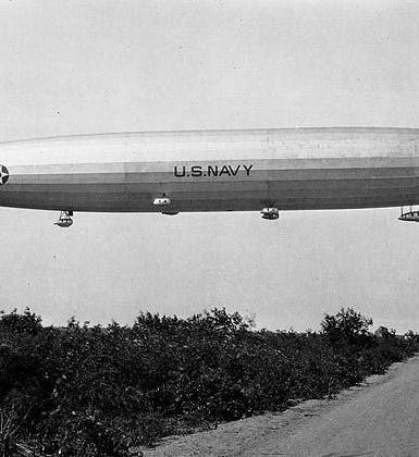 USS Shenandoah (ZR-1) moored at Lakehurst Naval Air Station, New Jersey, 1923 (Wikimedia commons)
