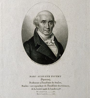 Portrait of Marc-Auguste Pictet, engraved by Amboise Tardieu, after painting by M. Massot, undated, Wellcome Collection, London (wellcomecollection.org