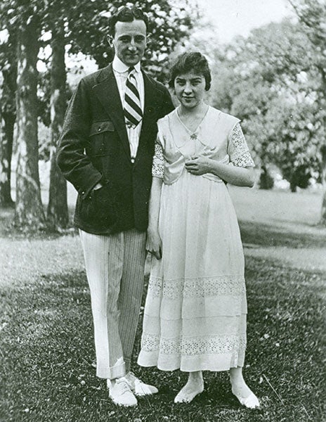 Wedding portrait, or close to it, of Elizebeth and William Friedman, Riverbank, 1917 (witf.org)