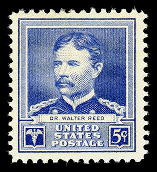 1940 U.S. Postal stamp, honoring Walter Reed, U.S. National Postal Museum, Smithsonian Institution (si.edu)