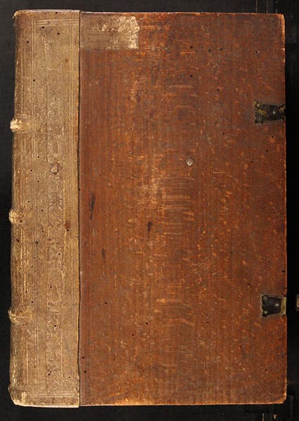 Front cover with wooden board, Johannes Stöffler, Calendarium Romanum magnum, 1518 (Linda Hall Library)
