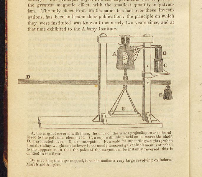 Detail of first page of article, “An account of a large Electro-Magnet, made for the Laboratory of Yale College,
