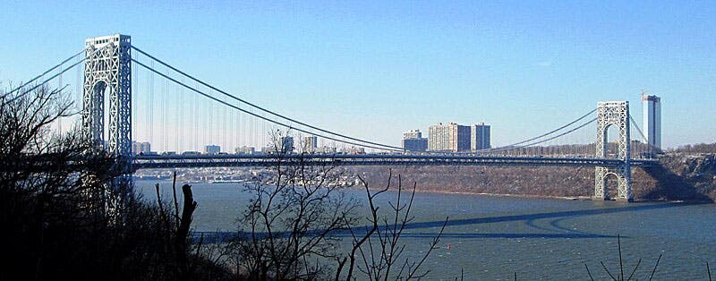 George Washington Bridge from the north, Manhattan side, recent photograph by Beyond My Ken (Wikimedia commons)