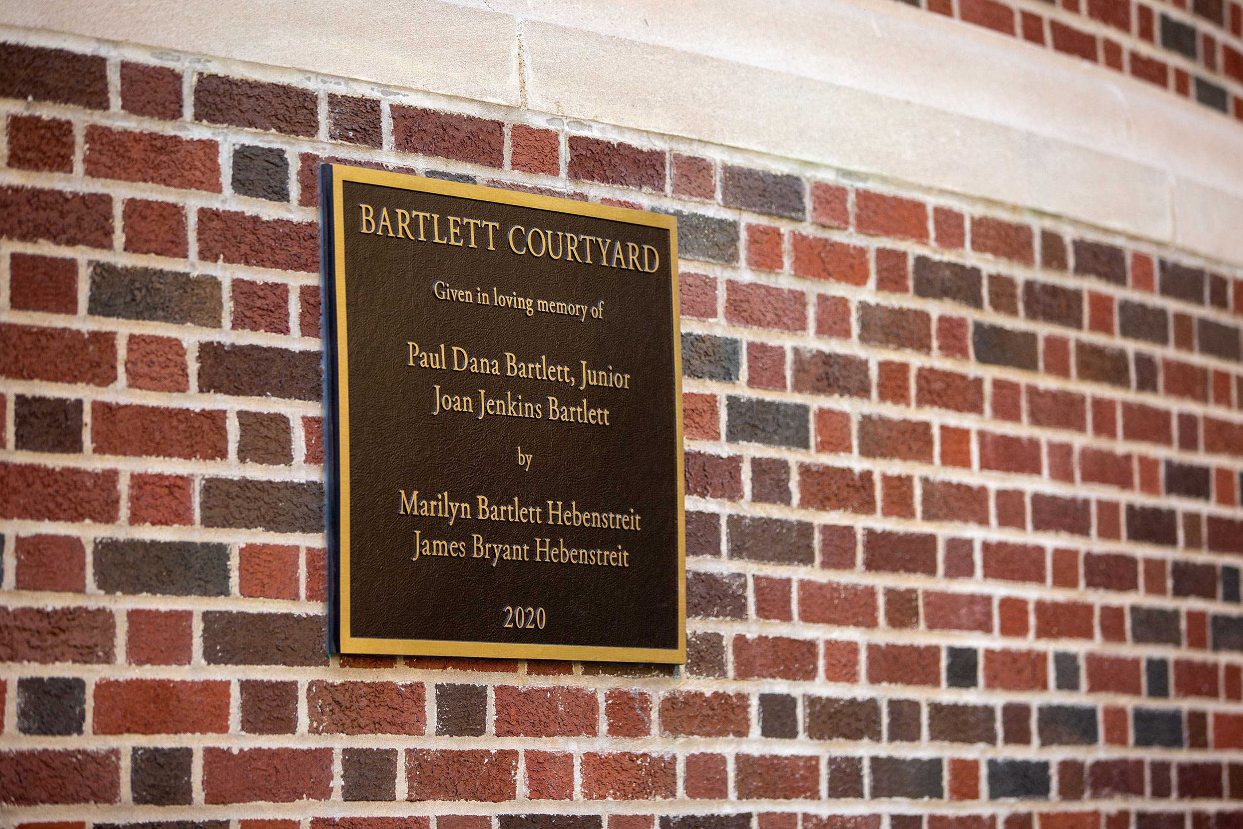 Linda Hall Library Bartlett Courtyard name plaque 