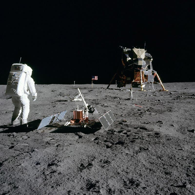 The Eagle and Buzz Aldrin on the lunar surface, photographed by Neil Armstrong, July 20, 1969 (NASA)