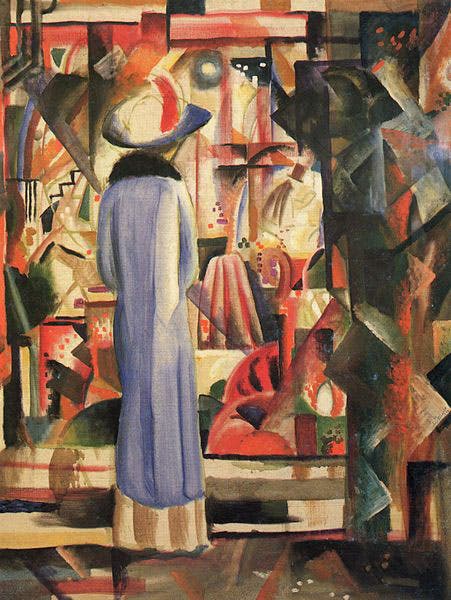 Large Bright Shop Window, by August Macke, oil on canvas, Sprengel Museum, Hanoverl, 1912 (Wikimedia commons)