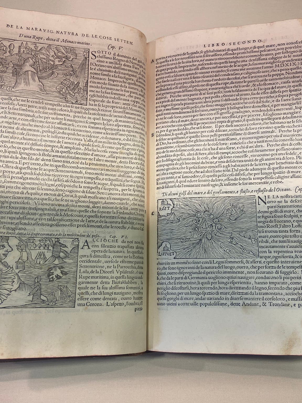 Photo of book by Olaus Magnus, Historia delle genti et della natvra delle cose settentrionale