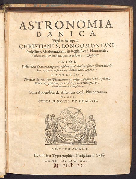 Title page of Astronomia Danica, by Christian Longomontanus, 1622 (Linda Hall Library)