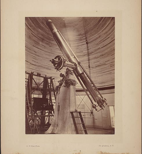 The 15-inch “Great Refractor” at Harvard College Observatory, Cambridge, Mass., photogravure, 1870s, courtesy of Tom Fine (hea-www.harvard.edu/~fine)