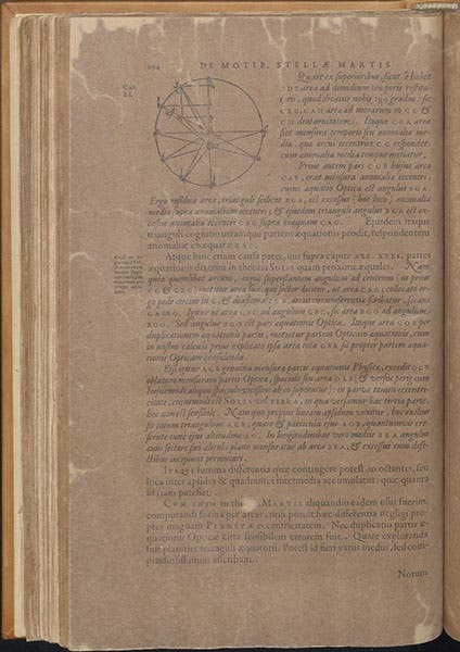 A deteriorating page that has been deacidified and strengthened with Japanese tissue, Astronomia nova, by Johannes Kepler, 1609 (Linda Hall Library)