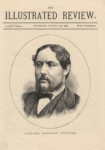 Portrait of Richard A. Proctor, cover of Illustrated Review, Aug. 28, 1873 (National Portrait Gallery, London)