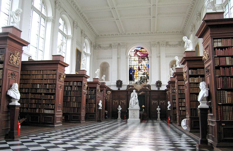 Wren Library, Trinity College, Cambridge, designed and built by Christopher Wren, 1676-1695 (Wikimedia commons)