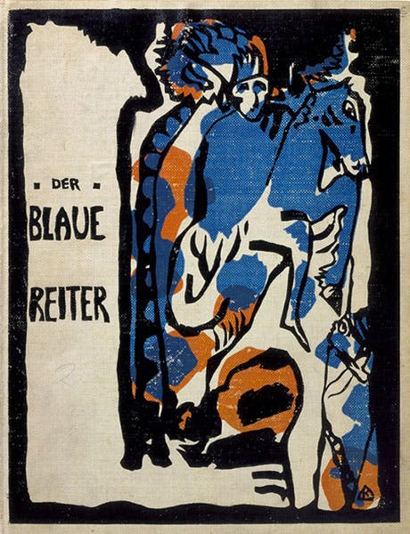 Cover of Der Blaue Reiter almanac, woodcut, 1914 (Los Angeles County Museum of Art)