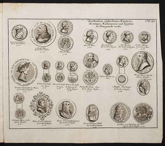 Medallion portraits of Nuremberg figures, in Doppelmayr, Nachricht, 1730 (Linda Hall Library)