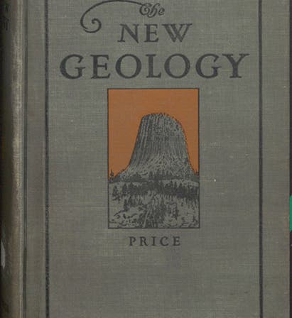 Embossed front cloth cover, The New Geology, by George McCready Price, 1923 (Linda Hall Library)