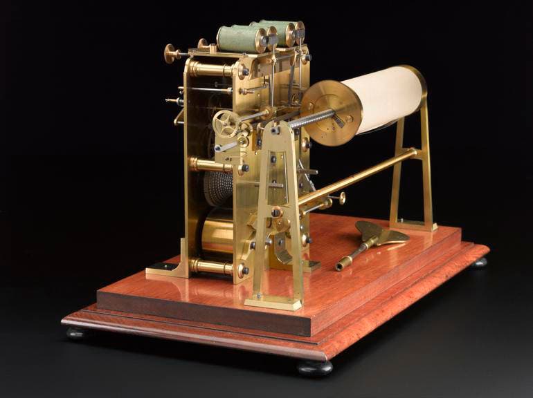 A printing telegraph receiver, designed by Charles Wheatstone, 1841, Science Museum, London (collection.sciencemuseumgroup.org.uk)