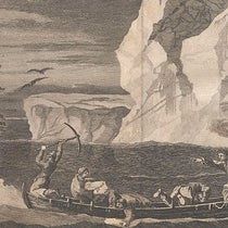 First encounter with Antarctic ice, January 1773, detail of engraving after painting by William Hodges, in A Voyage towards the South Pole and Round the World, by James Cook, 4th ed., 1784 (Linda Hall Library)