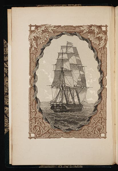 SMS Novara, frontispiece, Reise der Novara, 1861 (Linda Hall Library)