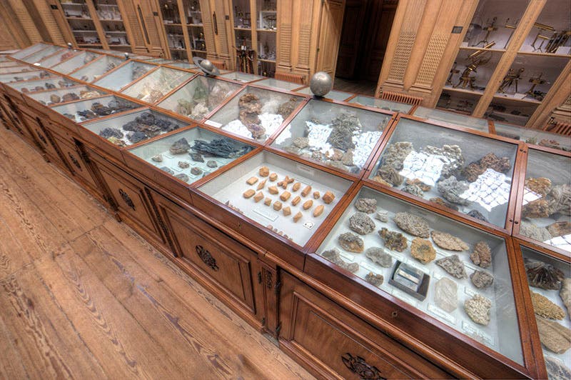 Twenty of Haüy’s wooden models on display in the Oval Room, Teylers Museum, Haarlem (Teylers Museum on twitter)