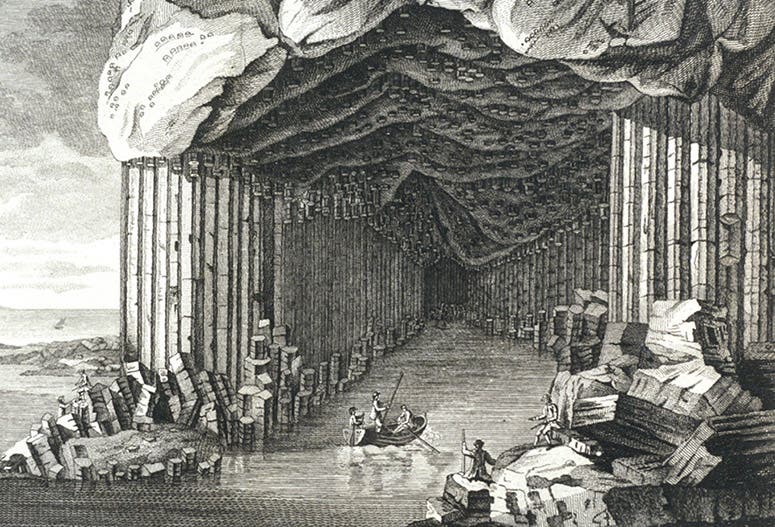 Fingal’s Cave, engraving from a drawing by John Cleveley, Jr., in Thomas Pennant, A Tour in Scotland, and Voyage to the Hebrides, 1774