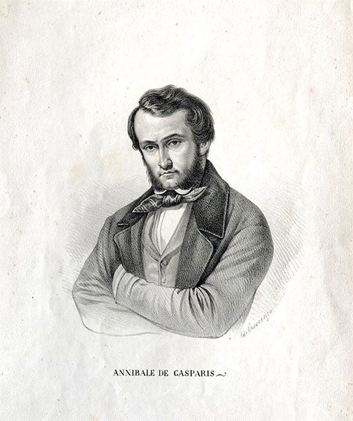 Portrait of Annibale de Gasparis, lithograph, no date (benicultural.inaf.it)