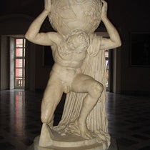 The Farnese Atlas, sculpted in marble ca 150 C.E., Museo Archeologico Nazionale, Naples (Wikimedia commons)
