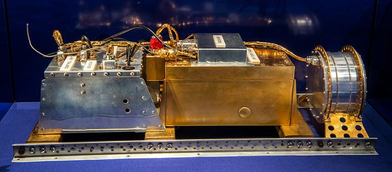 One of the backup tape recorders/radio sets for Project SCORE, on display at the National Air and Space Museum, Smithsonian Institution, Washington, D.C. (airandspace.si.edu)