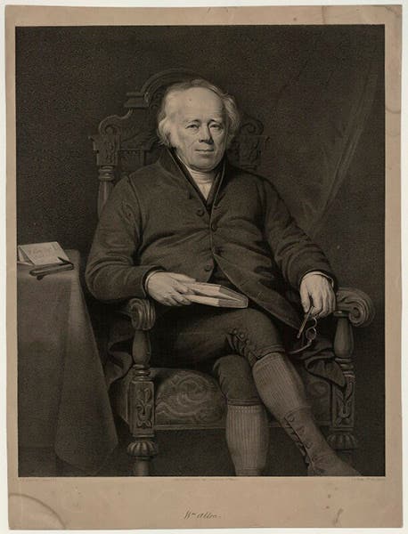 Portrait of William Allen, lithograph by Charles Baugniet after a painting by Thomas Dicksee, 1843, National Portrait Gallery, London (npg.org.uk)