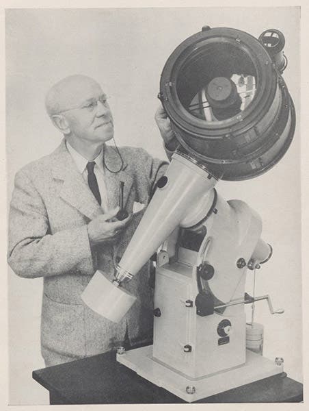 Russell W. Porter, portrait, photograph, in James Fassero and Russell W. Porter, Photographic Giants of Palomar, 1947 (Linda Hall Library)