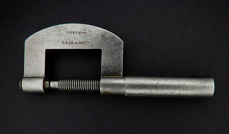 A “Palmer,” a micrometer made by Jean-Laurent Palmer, ca 1848, in the collection of Bill Robertson, Kansas City (photo by Bill Robertson)
