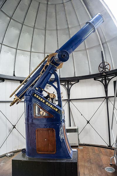 10-inch refracting telescope at Armagh Observatory, Northern Ireland, built by Thomas Grubb of Dublin, modern photo (astronomicalheritage.net)