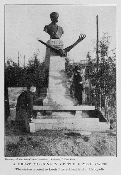 Monument to Louis Mouillard in Heliopolis, Cairo, erected in 1912, no longer standing (Wikimedia commons)