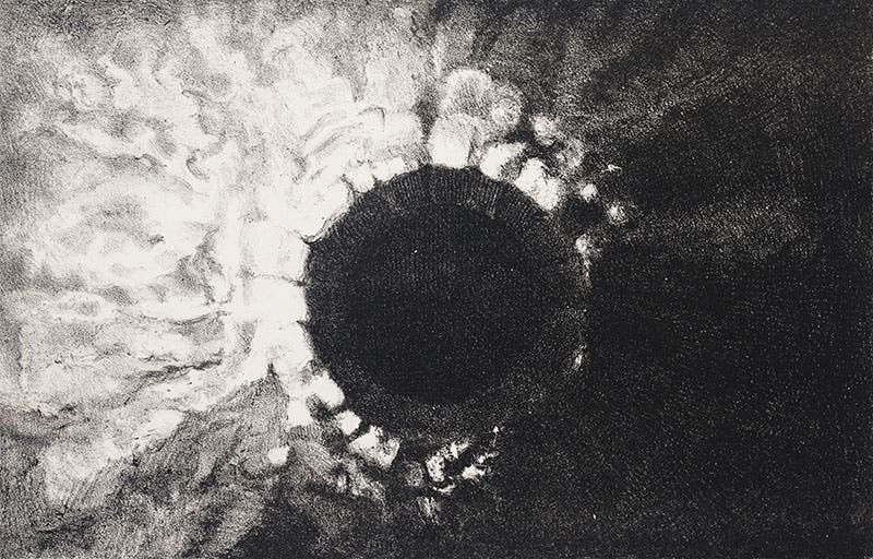 Drawing of the lunar crater Autolychus from Alta Vista Observatory, from Smyth, Report on the Teneriffe Experiment, 1858 (Linda Hall Library)