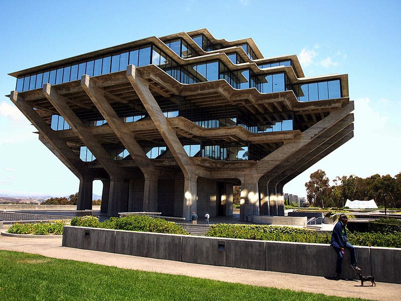 Geisel Library, University of California, San Diego, where the papers and archives of Jonas Salk are deposited (Wikimedia commons)
