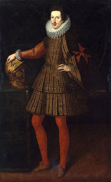 Portrait of Cosimo II de’ Medici, oil on canvas, by Justus Sustermans, ca 1616, location unknown (Wikimedia commons)