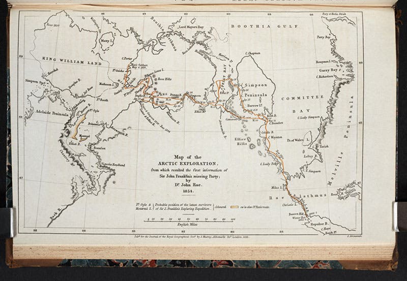 Map of the region of the north Canadian coastline explored by John Rae, 1854, Journal of the Royal Geographical Society, vol. 25, 1855 (Linda Hall Library)