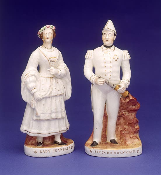 Sir John and Lady Jane Franklin, Staffordshire ceramic figurines, ca 1855 (National Maritime Museum, Greenwich)