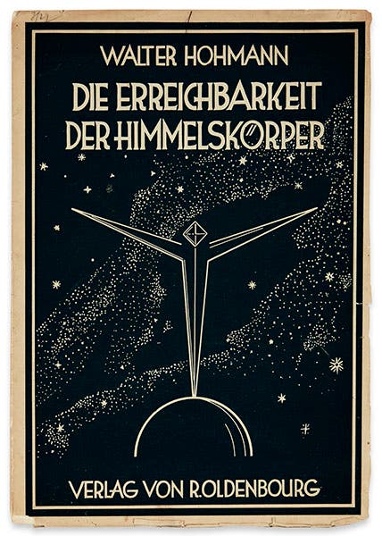 Paper cover of Walter Hohmann, Die Erreichbarkeit der Himmelskörper, 1925 (swanngalleries.com)