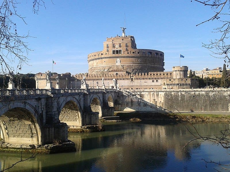 Hadrian’s mausoleum, now known as Castel Sant’Angelo, Rome (Wikimedia Commons)