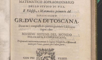 Galileo Galilei, Dialogo di Galileo Galilei Linceo matematico sopraordinario dello studio di Pisa, Florence, 1632 (Linda Hall Library)