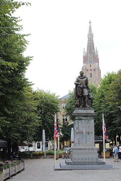 Statue of Simon Stevin, by Eugène Simonis, Bruges, Belgium, 1846 (Wikimedia commons)