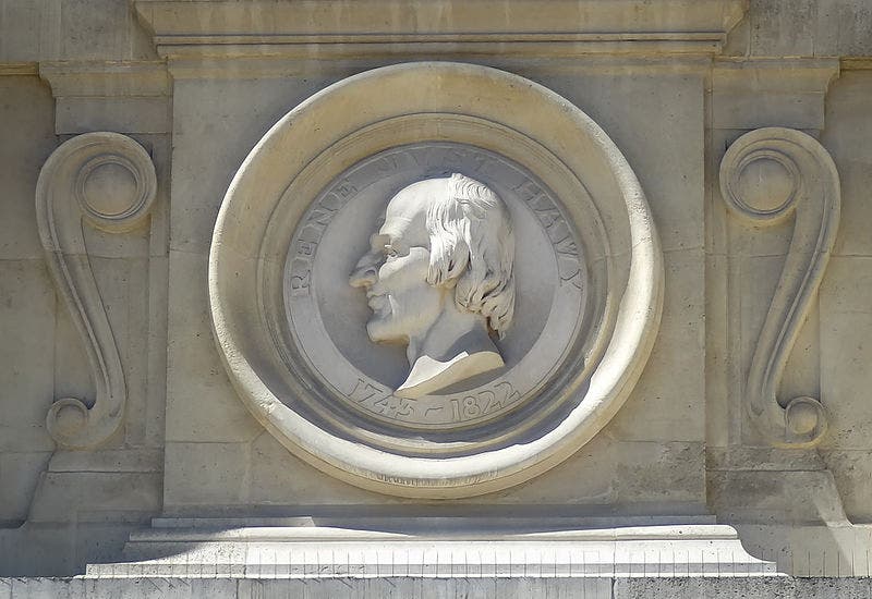 Bas-relief bust of René Just Haüy, Jardin des plantes, Paris (Wikimedia commons)