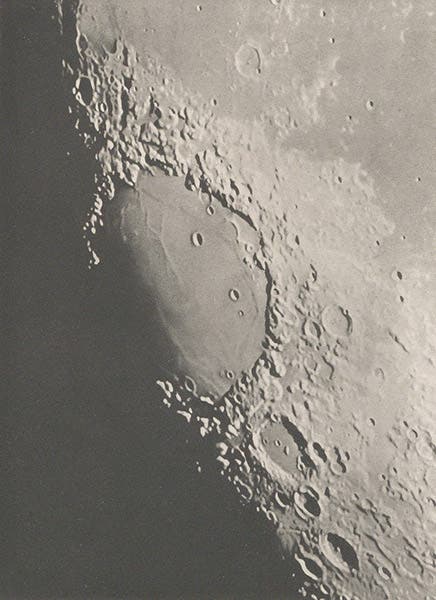 Drawing of Mare Crisium, by Ladislaus Weinek, heliogravure in his "Selenographical Studies,” Publications of the Lick Observatory, vol. 3, 1894 (Linda Hall Library)