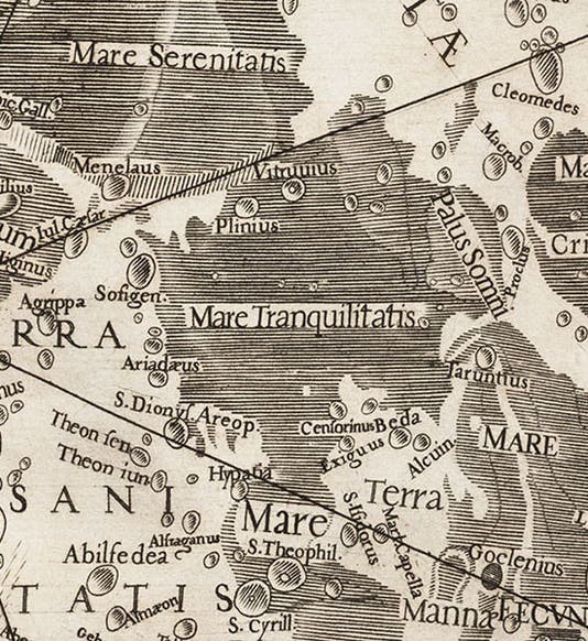 Mare tranquilitatis (Sea of Tranquility), detail of second image (Linda Hall Library)