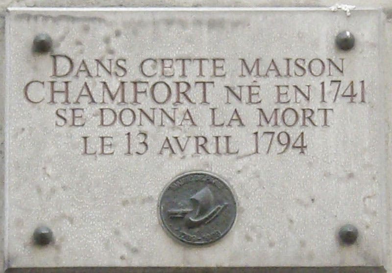  Plaque commemorating the house in Paris where Nicolas Comfort died in 1794 (Wikimedia commons)